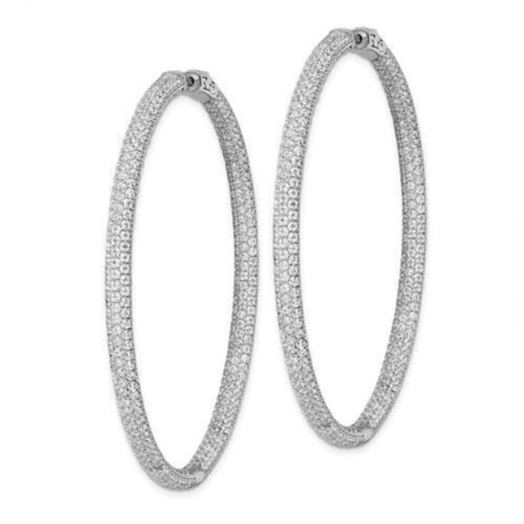 brilliant embers Jewelry - Brilliant Embers Sterling Silver Rhodium-plated 632 Stone Micro Pavé CZ In and O